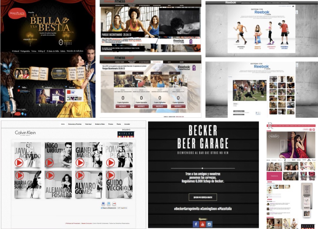 Collage de campañas digitales para marcas de retail